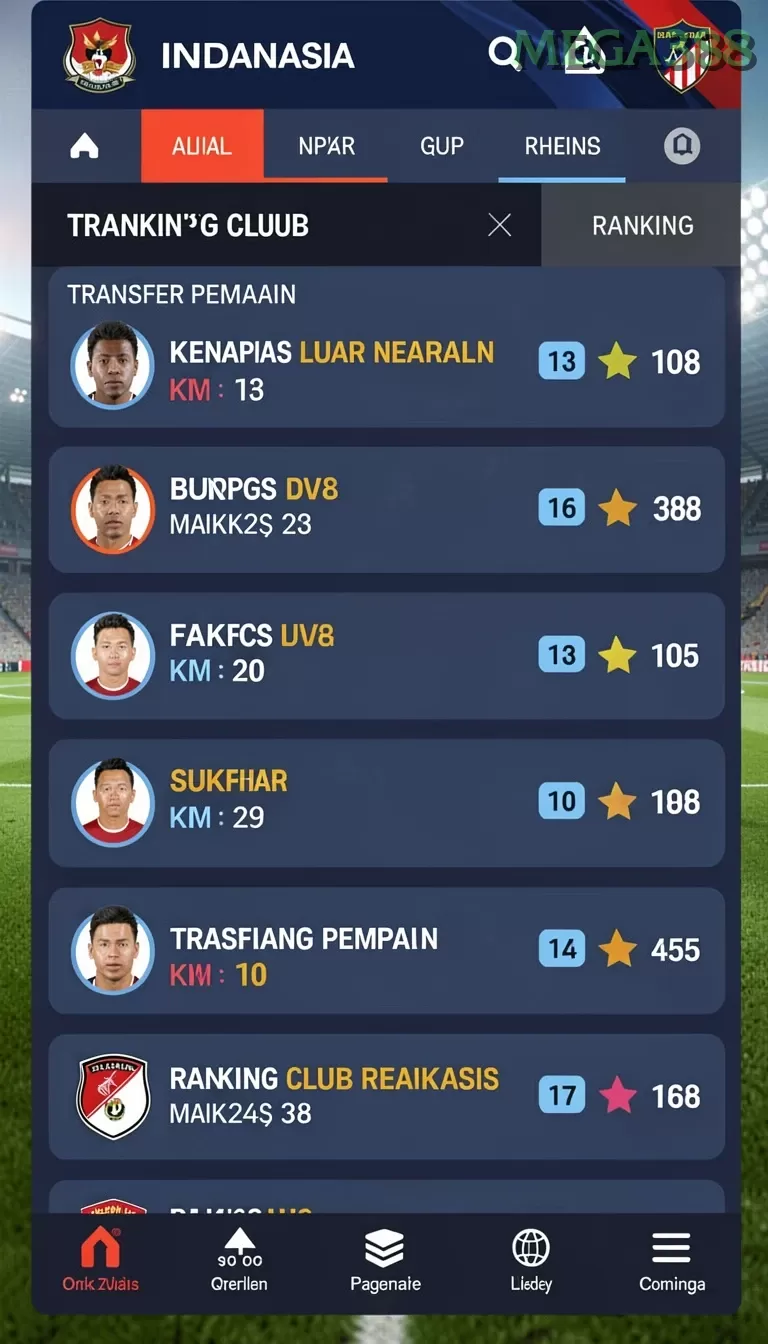 Cuplikan layar PADI777 — menu navigasi